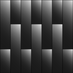 Drittes Verlegemuster der Fliese BRICK in Graustufen. Das Bild zeigt in einer Graustufen-Grafik mit schwarzen Outlines die BRICK-Fliesen nebeneinandergelegt . Die Datei ist eine Grafik im PNG-Format.